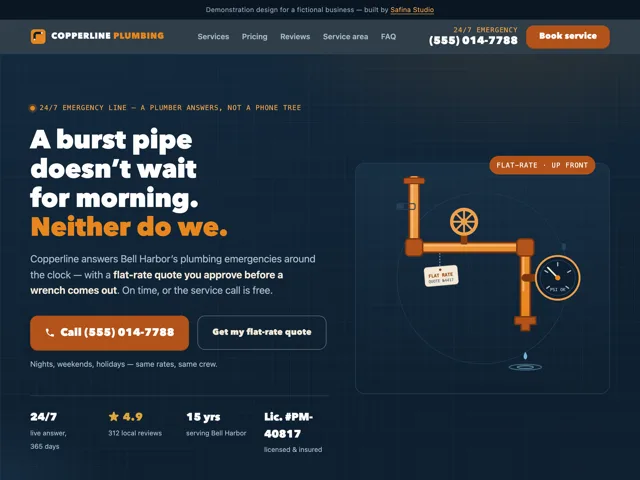 Copperline Plumbing website demo