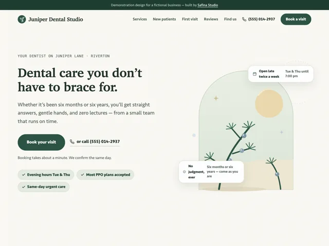 Juniper Dental Studio website demo